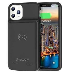 NEWDERY Battery Case for iPhone 11 Pro Qi Wireless Charging Compatible, 4800mAh Extended Rechargeable External Charger Case Compatible iPhone 11 Pro