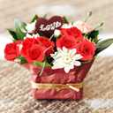 Kesoto 50pcs Red Roses Buds Artificial Flowers Bulk, 1.6" Small Silk Fake Roses Flower Heads for Decoration, Crafts, Wedding Centerpieces Bridal Shower Party Home Decor