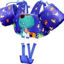 Vvinca Toddler Swim Vest 22-66 lbs, Swim Trainer for Boys Girls with Anti-Chafe Crotch Strap, Floaties for Kids 2-6 Years Old,03-Dinosaurs