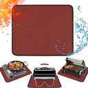 15x18in Heat Resistant Grill Mats for Outdoor Grill to Protect Your Prep Table and Outdoor Grill Table - Fire Proof & Water Proof & Oil Proof BBQ Mat - Red (1mm) (15x18x0.04in)