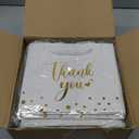 Jetec 45 Pcs Small Thank You Gift Bag Bulk 5.5x4.7x2.5'' Mini Paper Favor Bag with Handle Ribbon for Graduation Mother's Day Baby Shower Wedding Anniversary Birthday Party(White/gold)
