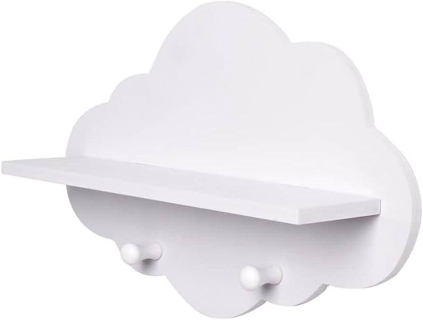 Cloud Shelves Cloud Shape Wood Floating Shelf White Floating Shelves Wall Mount Display Board Coat Hanger Storage Rack Nursery Accessories