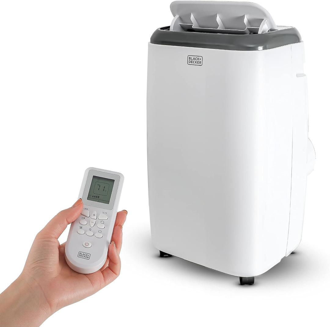 BLACK+DECKER Portable Air Conditioner, 10,000 BTU (6,000 BTU SACC) for Rooms Up To 450 Sq. Ft., Portable AC with Full Function Remote Control & Window Kit, BPP06WTB, White