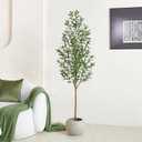 VeriNatural 6FT Artificial Olive Tree Indoor – Real Wood Trunk Tall Faux Olive Tree, Large Fake Potted Plant for Home Decor Living Room& Office Decor,VN245