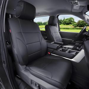 Ranaya Custom Fit Tundra Seat Covers for Toyota Tundra 2022-2026 CrewMax&Double Cab SR,SR5,Limited Platinum,1794 Edition,TRD Pro,Capstone, Fits Gas & Hybrid, Faux Leather, 2-Row Full Set(Black)