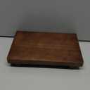 Small Wood Tray Pedestal Stand Farmhouse Bathroom Decor Decorative Wooden Riser Kitchen Soap Dish Holder for Vanity, Counter, Sink, 9" x 5.9" - Walnut