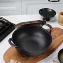 Cast Iron Wok with Handles, Grilling Wok, Use in the Oven, on the Stove, or on the Grill (8 inch)