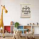 Evcprz Christian Nursery Wall Art Poster Hanger Frame, Church Nursery Decor, Fearfully and Wonderfully Made Bible Verse Hanging Canvas Prints Wall Art Decor, 12x16 Inch