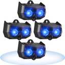 Solar Nocturnal Animal Repeller 4 Pack - Deer, Coyote, Fox, Raccoon, Skunk Cat Deterrent Device - Outdoor Coyote Repellent - Predator Blue Lights for Chicken Coop, Yard, Garden, Farm (Black)
