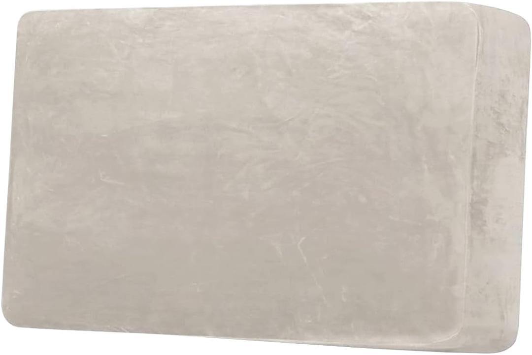 H.VERSAILTEX Velvet Stretch Individual Couch Cushion Cover Plush Slipcover for Loveseat Sofa Furniture Protector Seat Cover (1 Piece Loveseat Cushion Cover, Oatmeal)