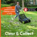 GreenSweep Pickup Pro V26 Black Edition with AntiLock Drive – Manual Push Lawn Sweeper for Leaves, Grass Clippings & Garden Debris – Large Capacity Collection Hopper