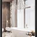 24x36 Vanity Mirror for Bathroom Sink Black Frame Bathroom Mirrors Wall Mounted with Anit-Rust Aluminum Alloy Shatterproof Glass for Over Sink, Rectangular,Vertical & Horizontal Hang