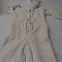 COZYPOIN Womens Fleece Onesies Pajamas Fuzzy Sherpa Adult Hooded One Piece Onesie Winter Romper Flannel Loungewear Sleepwear(Beige-L)