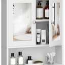 Shintenchi Bathroom Cabinet with Mirror, Wood Medicine Cabinet with Adjustable Shelf, Wall Mount Cabinet Storage, Cupboard, White (5.7"D x 22"W x 24.2"H)