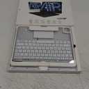 Transparent Case with Keyboard for iPad Air 13 Inch (M3/M2, 2025/2024), iPad Pro 12.9 Inch (6/5/4/3 Gen),7-Color Backlit,Magic Wireless Keyboard, 360Rotating,with trackpad,Pencil Holder,White