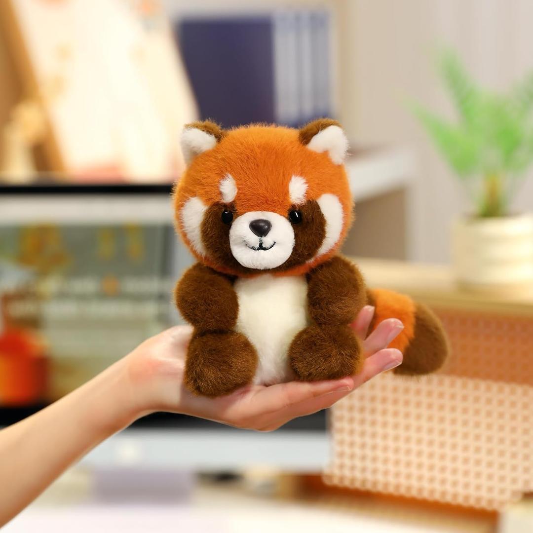 Ditucu Palm-Sized Red Panda Stuffed Animals Cute Soft Plush Doll Small Plushies Toys Gifts for Kids Orange 5 inch