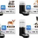 CZPET Dog Water Bowl Dispenser 8L, Wider Mouth & Upgraded Brush for Easy Cleaning Automatic Cat Gravity Refilling Waterer with Removable Stainless Steel Bowl, Large Drinking Area for Multi-Pet (Black)
