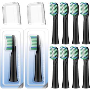 10 Pack Toothbrush Replacement Heads Compatible with Rtauys M5 Sonic Electric Toothbrush(Black, 10 Count missing one