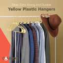 Plastic Clothes Hangers  Heavy Duty Hanger Set, for Organizing Clothes, Dresses, and Coat, Holds Up to 5 lbs, Space-Saving Hangers with Non-Slip Shoulder Grooves, Pack of 5, Yellow