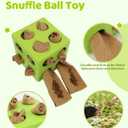 Interactive Puzzle Dog Toy Encourage Natural Foraging Skill, Durable Dog Enrichment Toy Snuffle Cube Cloth Strip with Hide & Seek Food, Slow Feeder for Mind Stimulate & Stress Relief (Green)