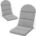 Crestlive 50x19.6 Inch Adirondack Chair Cushion Set of 2, Waterproof, Fade Resistant, High Back Outdoor Rocking Chair Cushion for Patio, Light Grey