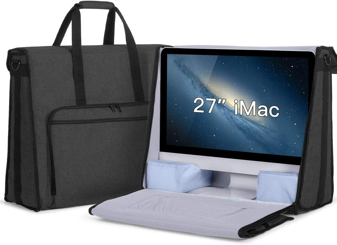 Damero Carrying Tote Bag Compatible with Apple 27" iMac Desktop Computer, Travel Storage Bag for iMac 27-inch and Other Accessories, Black, Fit for 27" IMac