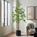 Erimda Faux Black Olive Tree 7ft, Faux Plants Indoor Large Tall Tree Artificial Shady Lady Tree with Natural Wood Trunk & Realistic Leaves, Fake Olive Plant for Home Office Indoor Decor