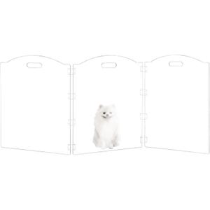 Acrylic Dog Playpen for House 3 Panel 60" W x 24" H Foldable Dog Gate Indoor with Handles, Free-Standing Pet Fence Clear Dog Pen for Small Dogs Puppy Cat Rabbit Accessories