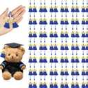 120 Pcs 2026 Mini Tassels for Craft 2.4inch, Graduation Silky Tassels Party Favors Mini Bookmark for Graduation Decor, Chocolates Decor, Keychain Making(Blue)