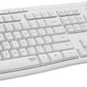 Logitech MK295 Wireless Keyboard with SilentTouch Technology, Full Numpad, Advanced Optical Tracking, Lag-Free Wireless, 90% Less Noise - Off White