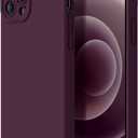 Designed for iPhone 12 Pro Case - Upgraded Enhanced Camera Protection - Soft Microfiber Lining Inside - Liquid Silicone Shockproof Protective Phone Case 6.1" for Men Women Girls - Plums Color