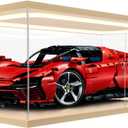 Lighted Acrylic Display Case for Collectibles, Clear Display Box for Lego 42096 42143 42083, 1/8 Scale Model Car Display Case, Assemble Dustproof Countertop Showcase, 23.6x11.8x7.8in