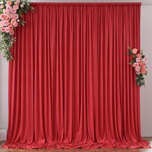 10ft x 10ft Red Backdrop Curtains for Party Wedding Wrinkle Free Red Photo Curtains Backdrop Drapes Fabric Decoration for Birthday Party Baby Shower Christmas 5ft x 10ft 2 Panels