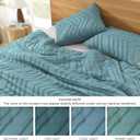 Litanika Grayish Teal Queen Size Comforter Sets, 3 Pieces Lightweight Chevron Tufted Bedding Comforter Set, Fluffy Down Alternative Comforter Bed Set Gift Choice (90x90In Comforter and 2 Pillowcases)