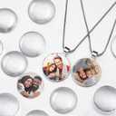20PCS Transparent Glass Cabochons, Clear Glass Dome Tile Cabochon Half Round Flat Clear 1.57 Inch Non-calibrated Round for Photo Pendant Making DIY Decor Souvenir Gift