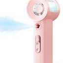 SWEETFULL Handheld Misting Fan Portable - 5000mAh Rechargeable Battery, Powerful Turbo Personal Mister Fans, 5 Speed, Mini Water Spray Mist Hand Fan for Travel, Outdoors, Beach Vacation (Pink)