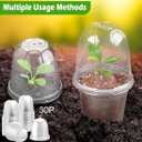 RooTrimmer 6 Inch Clear Humidity Dome, 30 Pcs Adjustable Plant Pot Domes Compatible with 6" Nursery Pots, Reusable Transparent Grow Dome Cover for Seed Starter Pots Outdoor Gardening Plant Growth