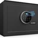 Goldenkey Luxury Home Safe with Fingerprint&Keypad Lock for Documents, Safe Box with Soft Velvet Lining, Removable Shelf, High Security for Home Office, Hotel, 1.2 Cu.Ft.
