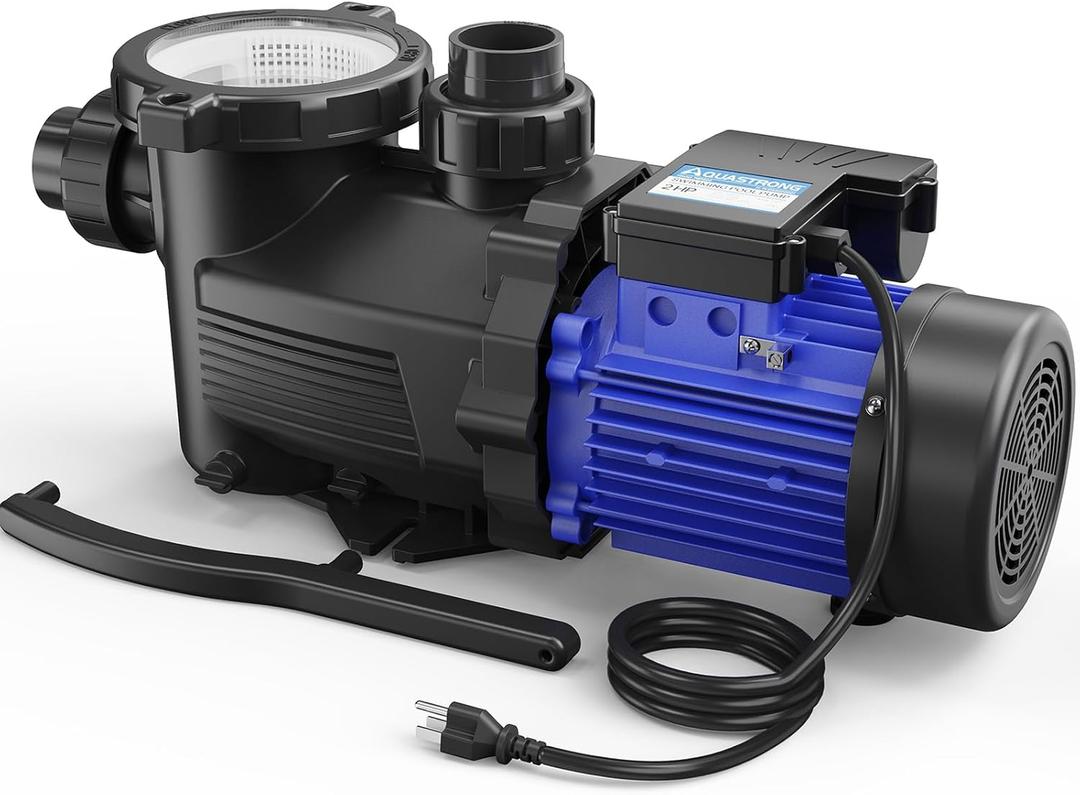 AQUASTRONG In/Above Ground Pool Pump, High Flow (Single Speed, 2HP, 8917 GPH, 115V) (Single Speed+115V)