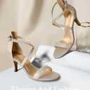 Ankis Nude Gold Black Heels Strappy Heels for Women 3 Inch Stiletto Open Toe Sandals for Wedding Evening Party Homecoming (6)