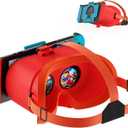 VR Headset for Nintendo Switch & Switch OLED, Upgraded Switch Virtual Reality Glasses with Adjustable HD Lenses and Comfortable Head Strap, Labo VR Kit 3D Goggles for Switch Accessories (Orange)