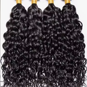 Malaysian Hair Water Wave Human Hair Bundles with 4x4 Lace Closure 18 20 22+16 Inch Wet and Wavy Bundles with Closure Water Curly Weave Human Hair Closure with Bundles for Black Women Natural Color
