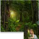 Forest Jungle Backdrop for Photography Enchanted Fairytale Rainforest Photo Backdrop Kids Birthday Party Events Decor LFEEY 10x10ft Green Forest Natural Scenery Photography Background Studio Props