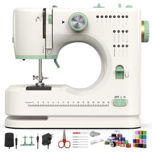 StitchMaster Pro:Ballet on twin needles.Sechine for beginners,Double needle and double thread,16 kinds of stitches.Sewing machine for Household,sewing machine for adults.White