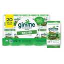 Gimme Seaweed Organic Premium Roasted Seaweed Snacks, Wasabi, 20 Count, Keto, Vegan, Gluten-Free, Great Source of Omega3s and Iodine, Healthy On-The-Go Snack for Kids and Adults BB 4/6/26
