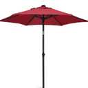 AMMSUN 6ft Patio Umbrella Outdoor Table Umbrellas with Push Button Tilt, UPF50+ Premium Steel Pole and Ribs for Deck, Lawn, Garden, Backyard & Pool (Red), 5.8ft