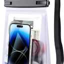 Large Floating Waterproof Phone Pouch [with Sealing Strip], Cell Phone Dry Bag for iPhone 16 15 14 13 12 Pro Max Galaxy S24 S23 S22 All Phones, Float Water Proof Bag for Beach Water Park