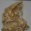 ELESTY Long Natural Curly Glueless Lace Front Wig Gloden Blonde Synthetic Lace Front Wigs for Women Left Part Glueless Heat Resistant Fiber Hair Daily Party Wig