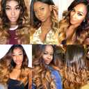 1B427 Honey Blonde Natural Human Hair Bundles Omber Chocolate Brown Body Wave Doubles Weft Unprocessed Virgin Human Hair Extensions Weave 3 Bundles Total 300g 20 22 24 Inch