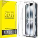 JETech Screen Protector for iPhone 16 6.1-Inch, Tempered Glass Film with Easy Installation Tool, Case-Friendly, HD Clear, 2-Pack